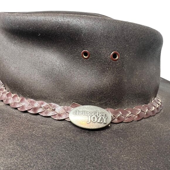 Christopher Jozy XS 6 1/2 Leather Wallaroo Oiled Australian Aussie Outback Hat - Picture 8 of 9
